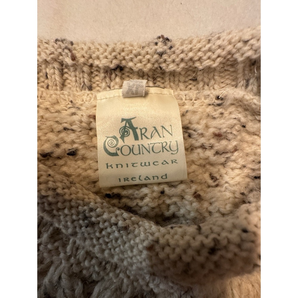Aran Country Kids Isles Sheep Knitwear 100% Merino Wool Cream XL - Picture 6 of 10